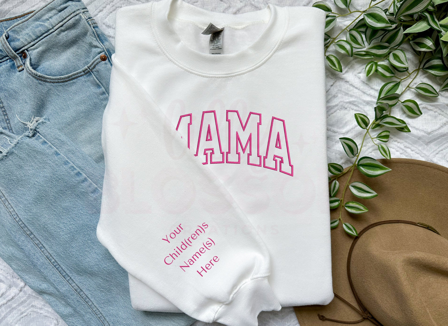 Embroidered Mama Sweatshirt | Customized Sleeves