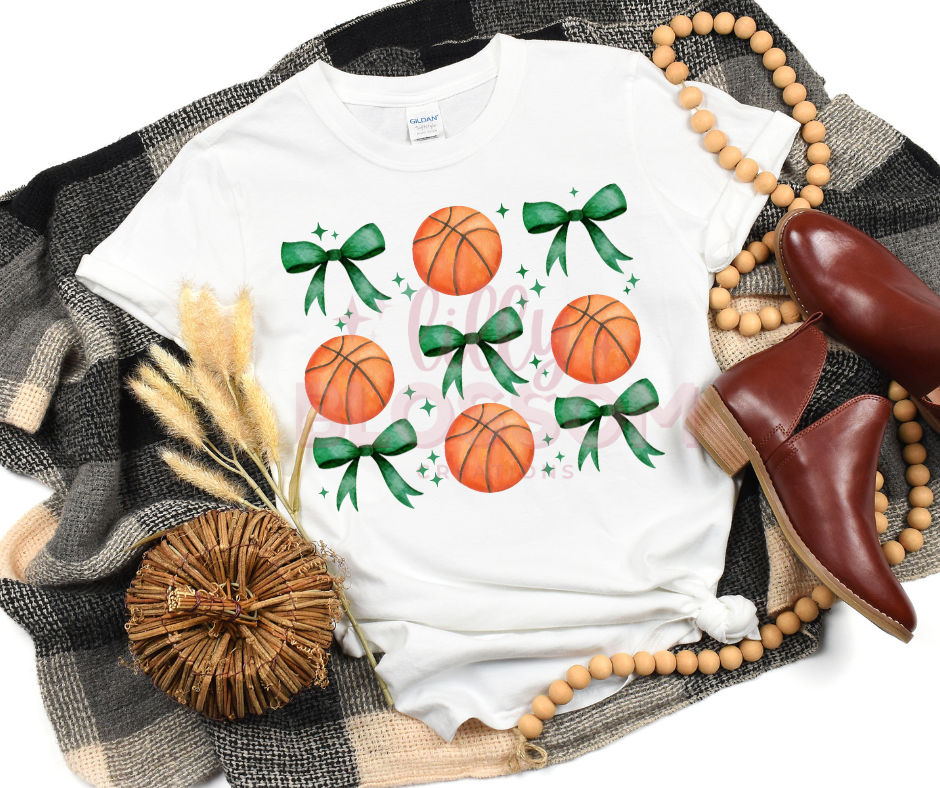 Basketball & Bows All Colors |  Adult Tee | Long Sleeve