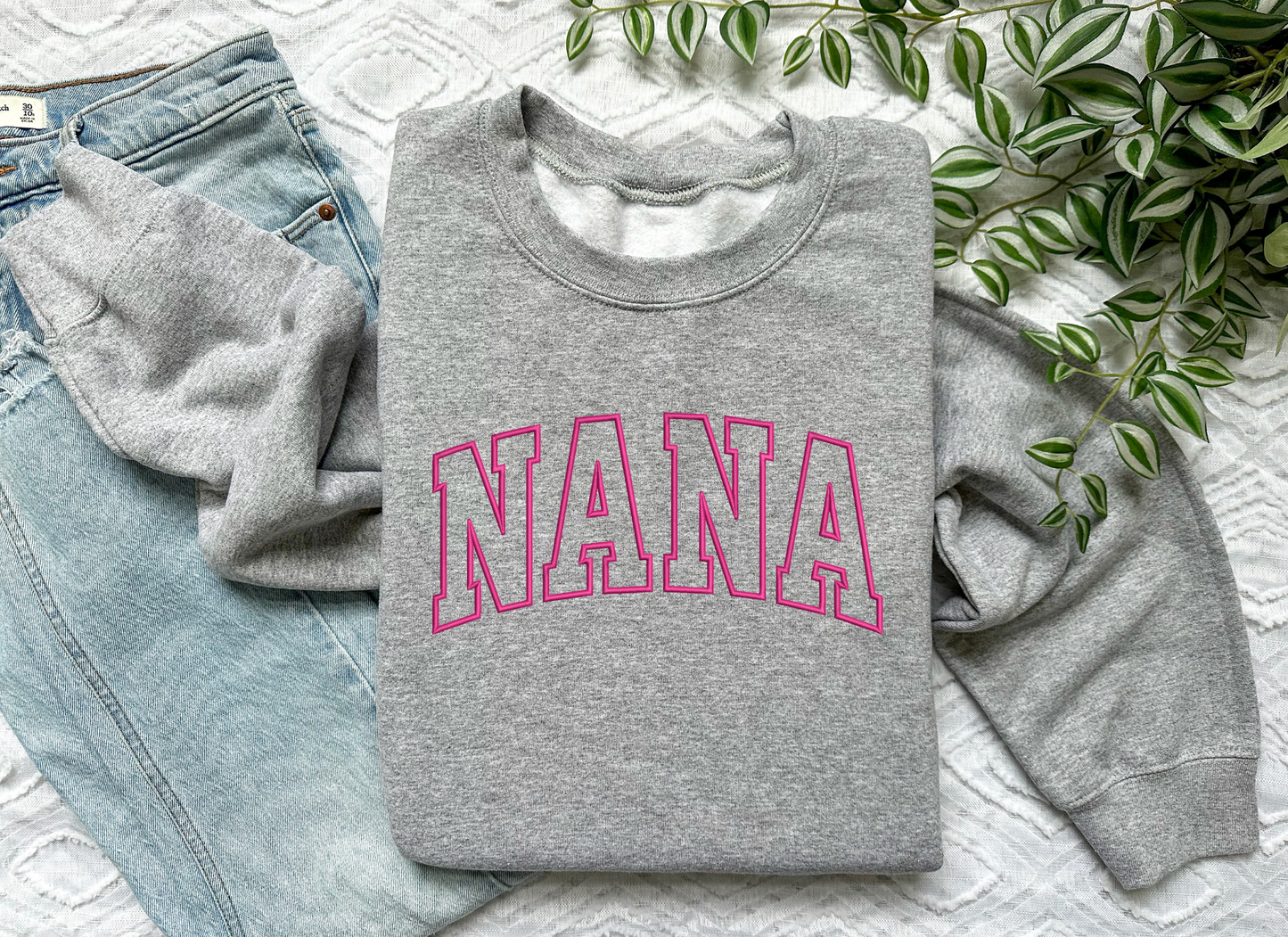 Embroidered Nana Sweatshirt | Customized Sleeves