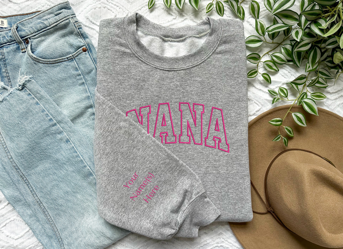 Embroidered Nana Sweatshirt | Customized Sleeves